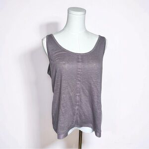 Poetry Purple Size 8 Scoop Neck Top Linen GUC